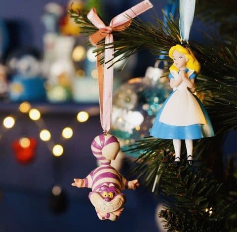Disney Alice In Wonderland Christmas Tree Decorations Set Of 2