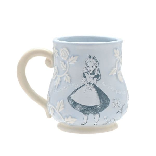 Disney Alice In Wonderland Embossed Mug Pale Blue