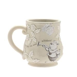 Disney Alice In Wonderland - The White Rabbit Embossed Mug Beige