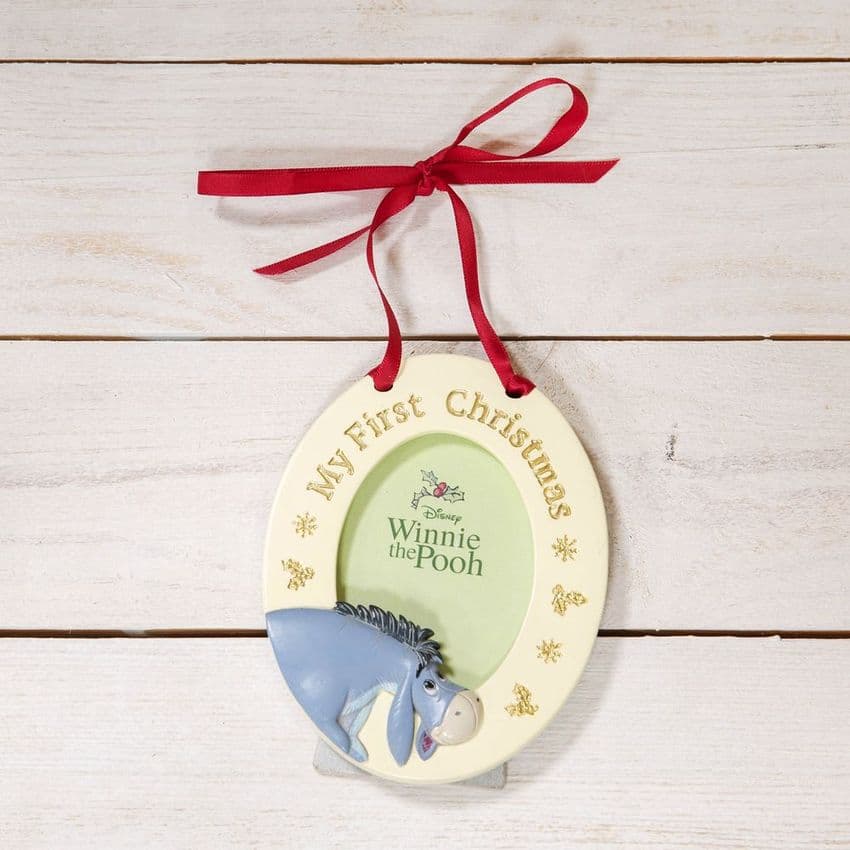 Disney Baby's 1st Christmas Eeyore Hanging Photo Frame Christmas Tree Ornament Gift