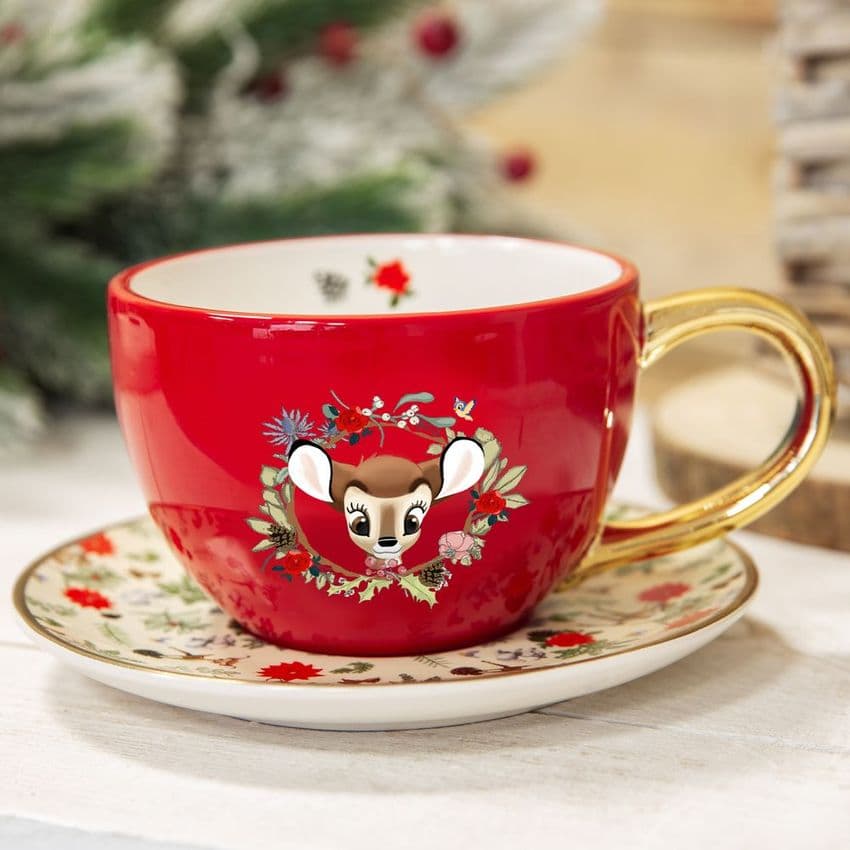 Disney Bambi Enchanted Forest Christmas Teacup and Saucer Gift idea for Christmas