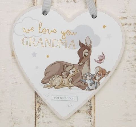 Disney Bambi Heart Shape Plaque Gift For Grandma from Grandchildren