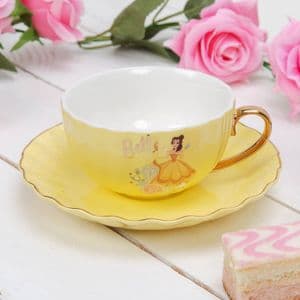 Disney Belle Pastel Yellow Teacup and Saucer Luxury Collectable Gift