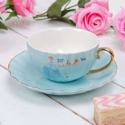 Disney Cinderella Pale Blue Teacup and Saucer Collectable Gift