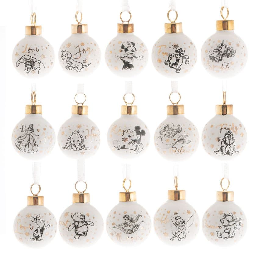 Disney Classic Christmas Collectables Set Of 15 Mini Baubles