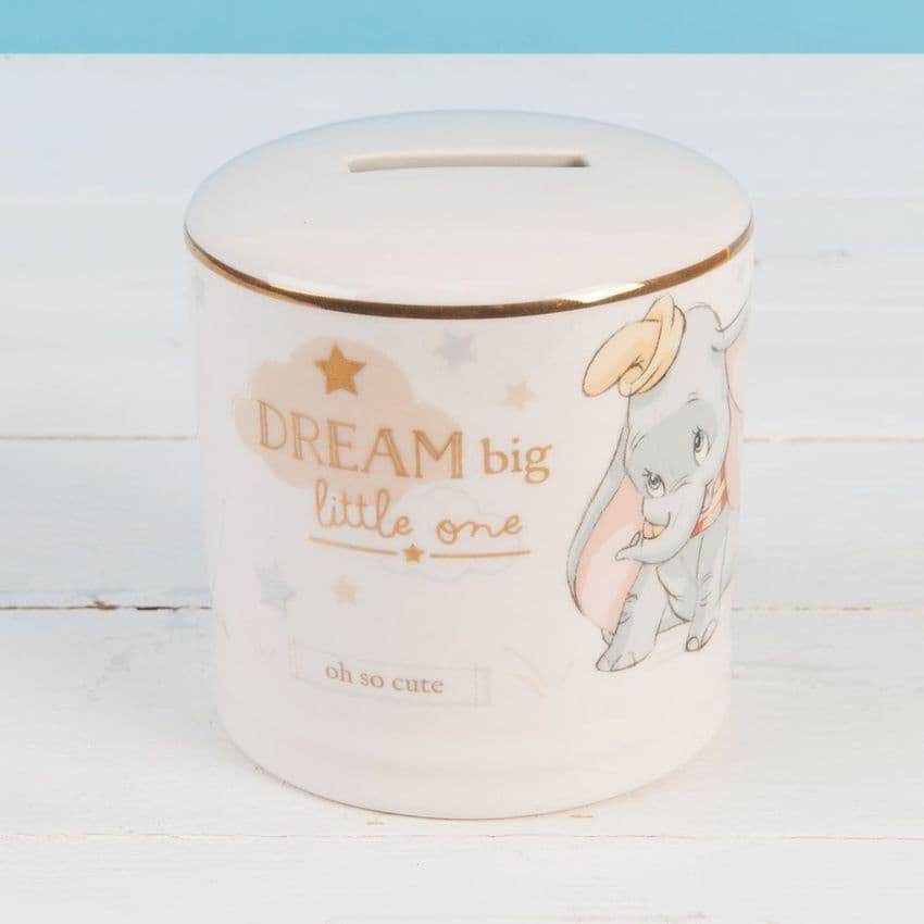Disney Dumbo Ceramic Money Box Baby Gift Keepsake. Gift idea for new baby and baby shower.