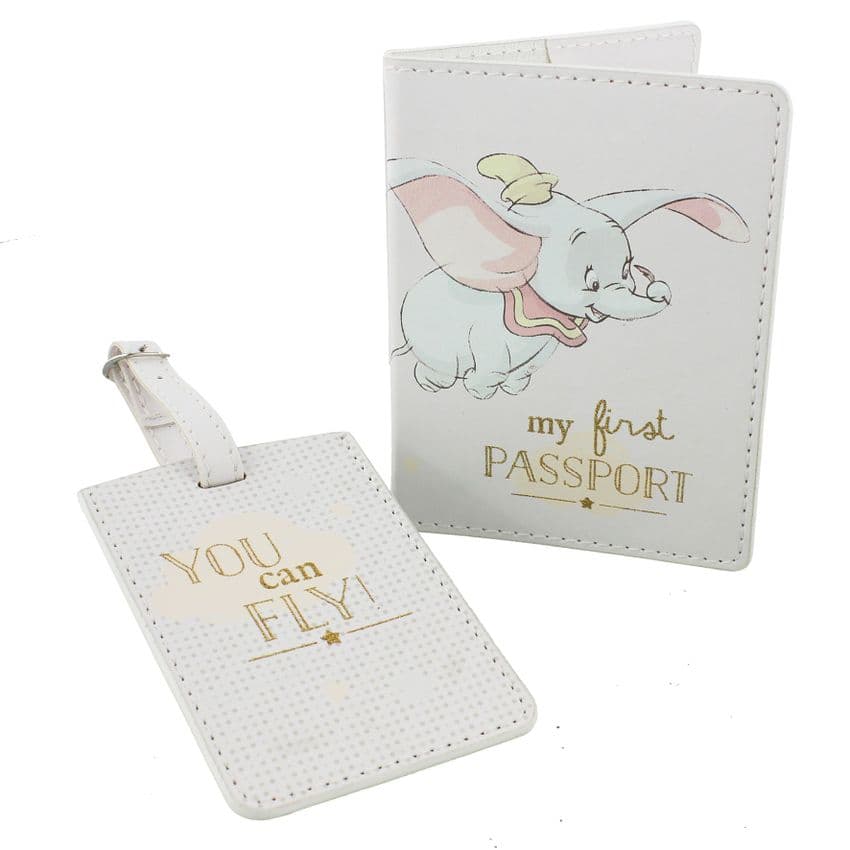 Disney Dumbo Passport Holder and Luggage Tag Set - Dumbo passport holder baby gift