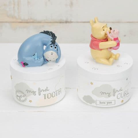 Disney Eeyore and Winnie The Pooh First Tooth First Curl Boxes Baby Gift