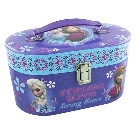 Disney Frozen Oval Train Carry Case - Vanity Jewellery Box - Girls Bedroom Accessory Gift
