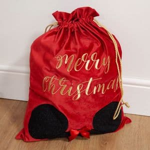 Disney Luxury Red Velvet Christmas Gift Sack Minnie Mouse