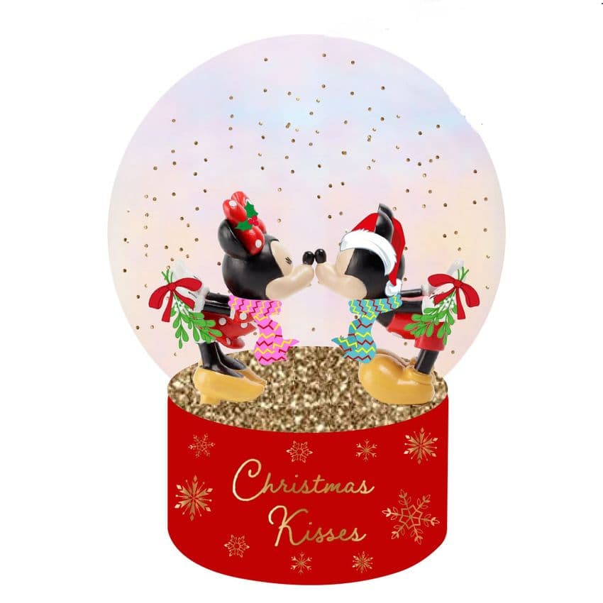 Disney Mickey & Minnie Christmas Kisses Snow Globe Gift