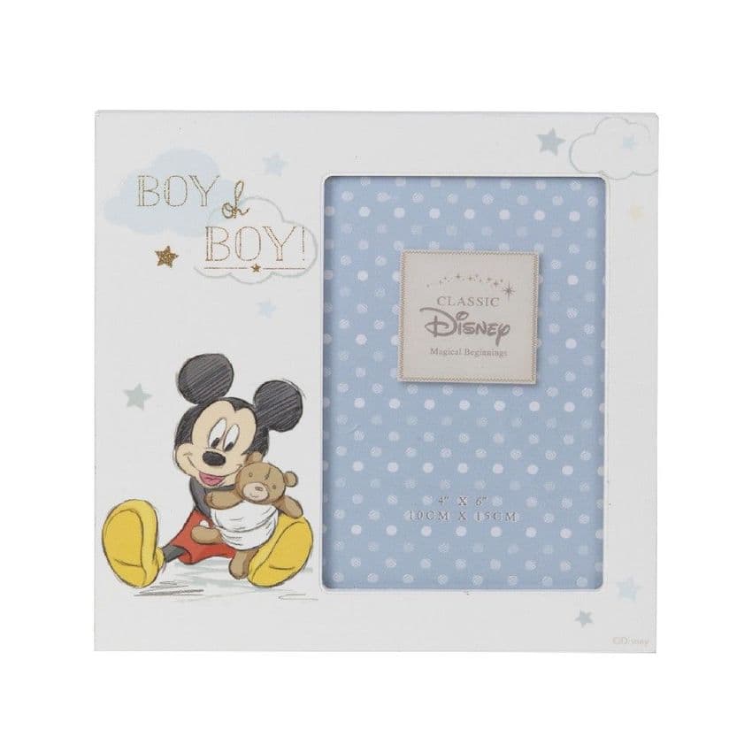 A perfect gift for a new baby boy or baby shower. Disney Mickey Mouse Baby Boy Photo Frame.