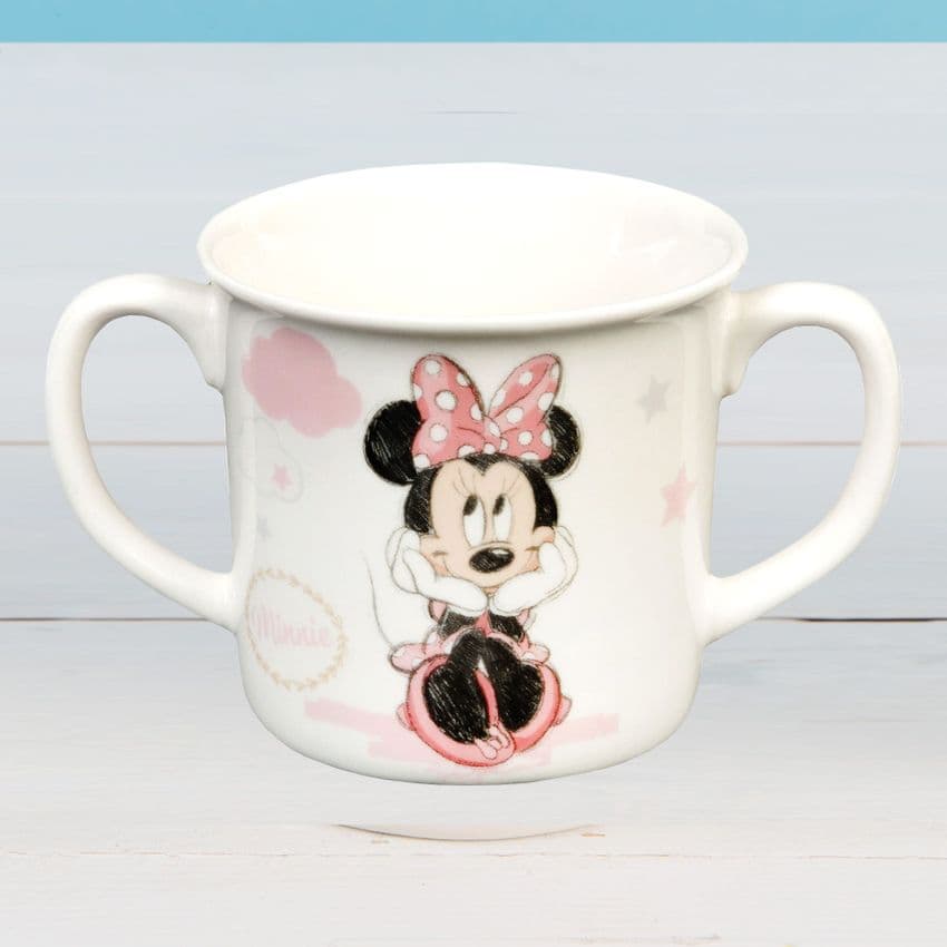 Disney Minnie Mouse Baby Girl Twin Handle Cup Gift For New Baby and Baby Shower