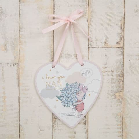 Disney Piglet Heart Shape Hanging Plaque gift for Nan