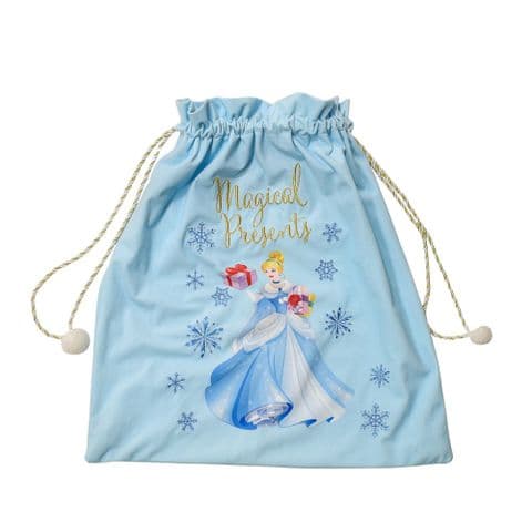 Disney Princess Cinderella Pale Blue Velveteen Christmas Sack Gift