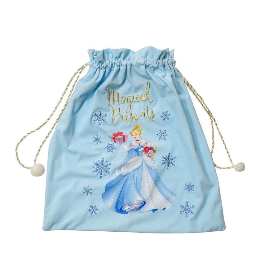 Disney Princess Cinderella Pale Blue Velveteen Christmas Sack Gift