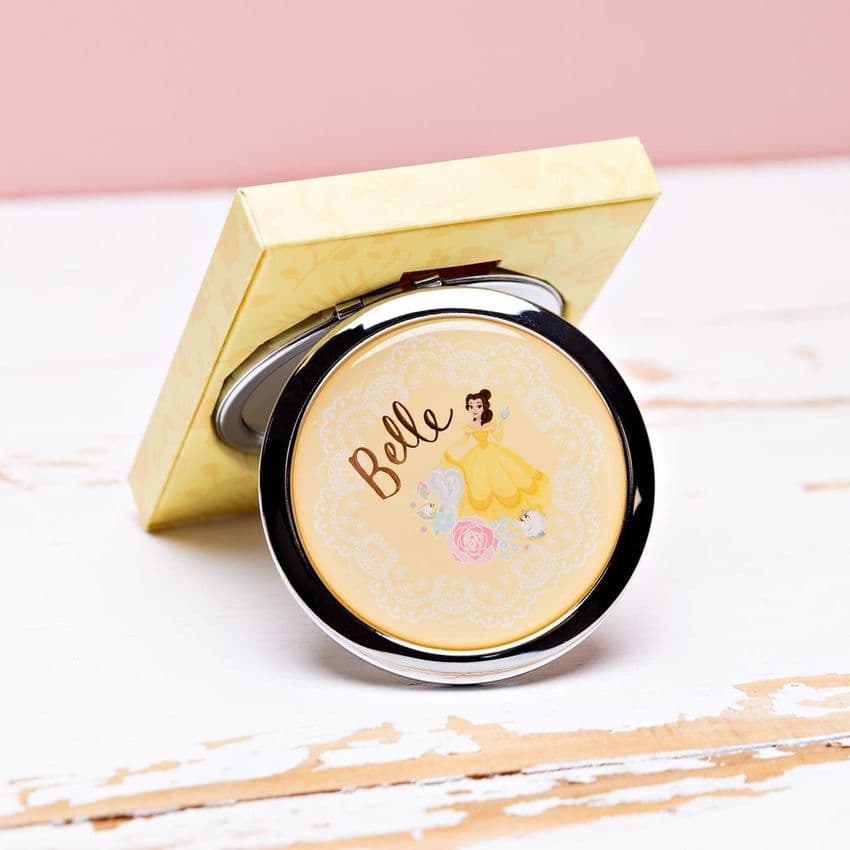 Disney Princess Ladies Compact Mirror Gift Belle - Ladies yellow compact mirror gift Disney Belle gift