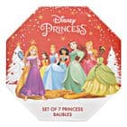 Disney Princess Set Of 7 Christmas Baubles