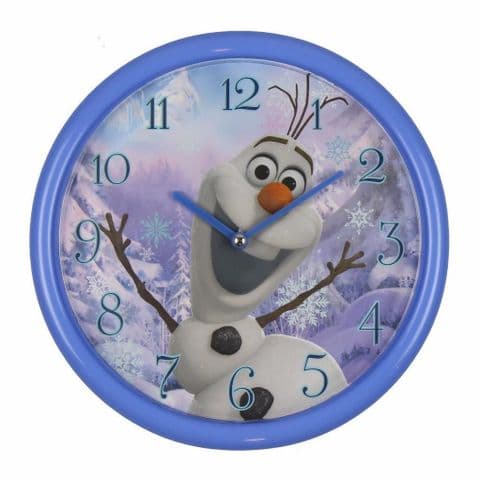 Disney's Frozen "Olaf" Blue Wall Clock For Children's Room 25cm