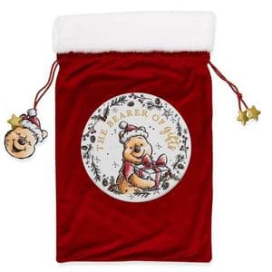 Disney Winne The Pooh Special Red Velvet Christmas Present Sack
