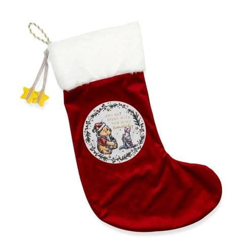 Disney Winne The Pooh Special Red Velvet Christmas Stocking