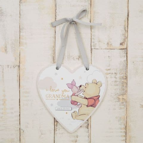 Disney Winnie The Pooh Heart Plaque - I Love You Grandma