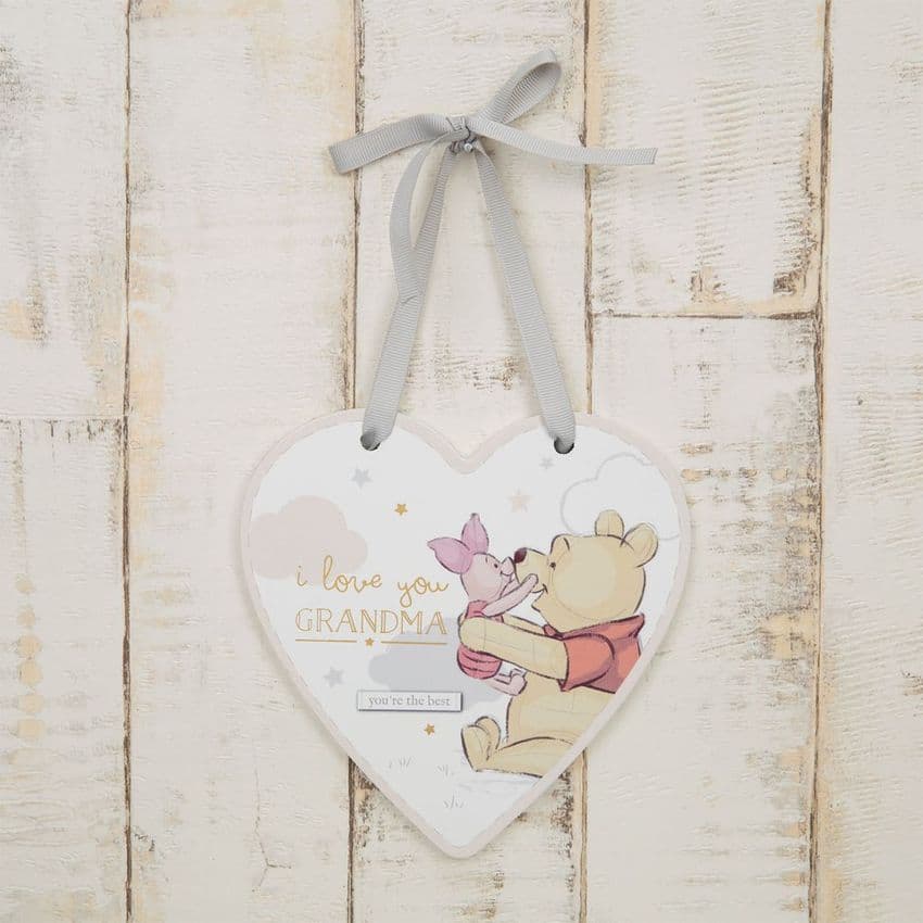 Disney 'I Love You Grandma' Gift for a new Grandma on Mothers Day. Heart Shape Hanging Plaque.