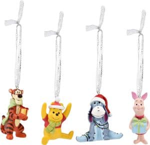 Disney Winnie The Pooh Set Of 4 Hanging Christmas Tree Character Decorations
