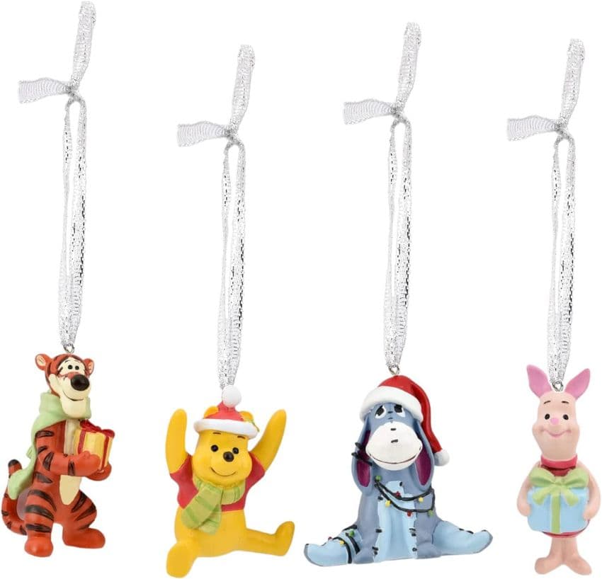 Disney Winnie The Pooh Set Of 4 Hanging Christmas Tree Character Decorations - Disney Collectabe Christmas