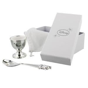 Disney Winnie The Pooh Silver Plated Egg Cup and Spoon Christening Gift