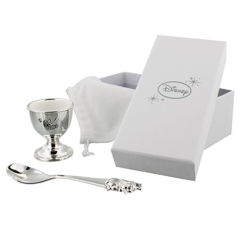 Disney Winnie The Pooh Silver Plated Egg Cup and Spoon Christening Gift