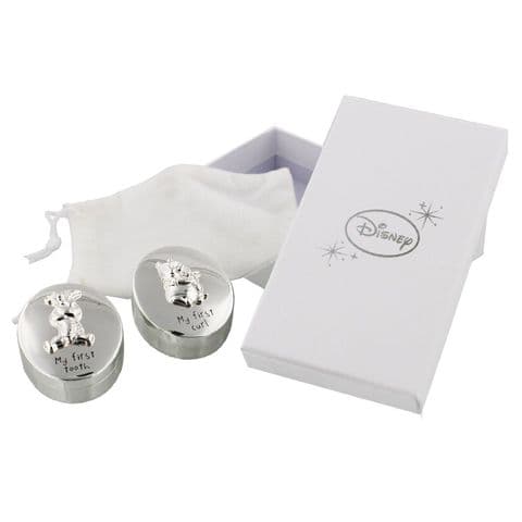 Disney Winnie The Pooh Silver Plated First Tooth First Curl Christening Baby Gift