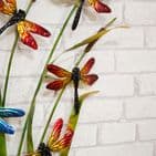 Dragonfly Metal Wall Art Ornament For Home and Garden.  Hand made colourful metal garden sculpture