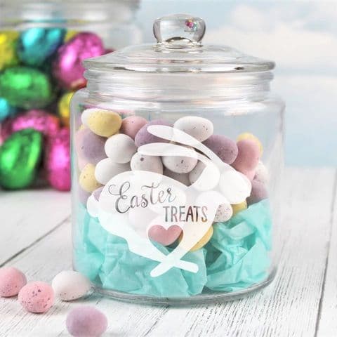 Easter Treats Glass Jar With Bunny detail