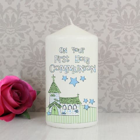 First Holy Communion Gift - Blue First Holy Communion Church Candle