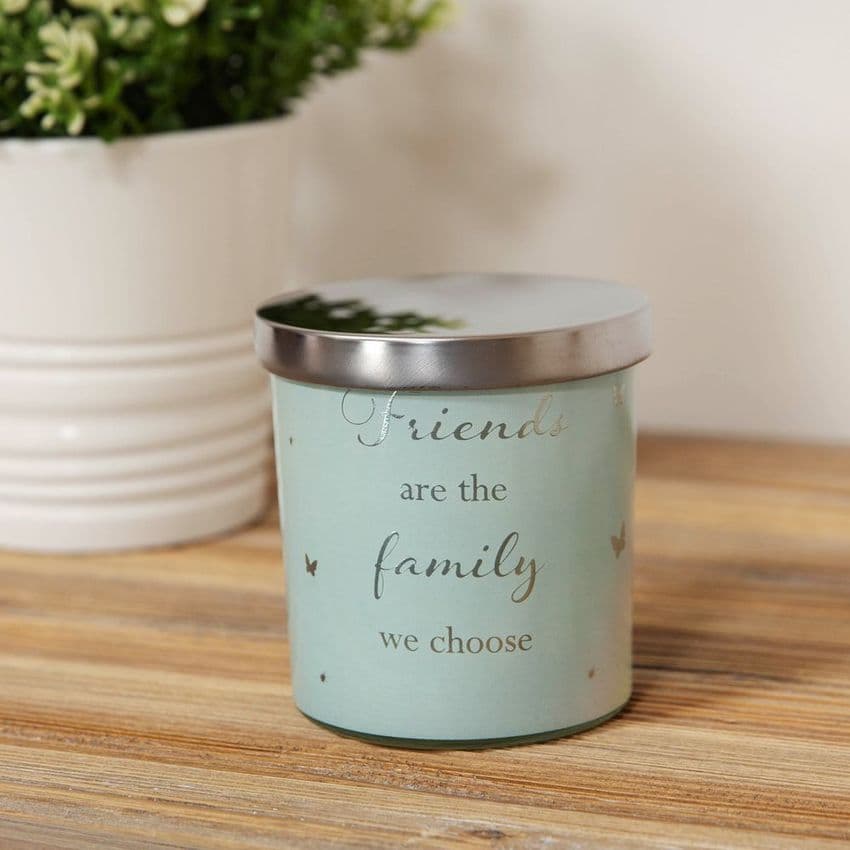 Friends Are The Family We Choose Rose & Blackcurrant Scented Candle Gift for friend