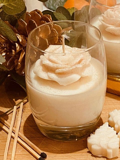 Frosted Rose Wonderland Luxury Soy Candle – Hand-Poured White Rose in Glass Jar (250g)