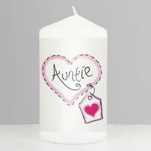 Gift Idea For Auntie - Heart Stitch Candle Gift
