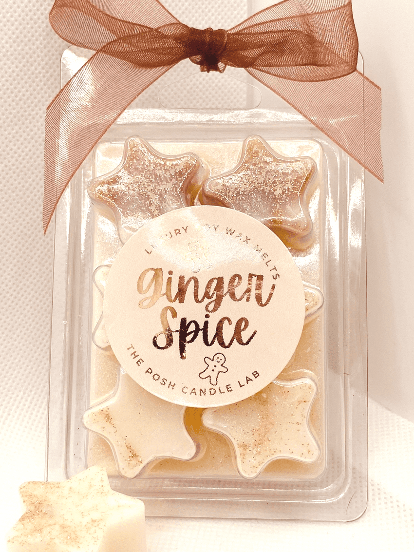 Ginger Spice Luxury Soy Wax Melt Stars - Christmas scented wax melts handmade in the UK