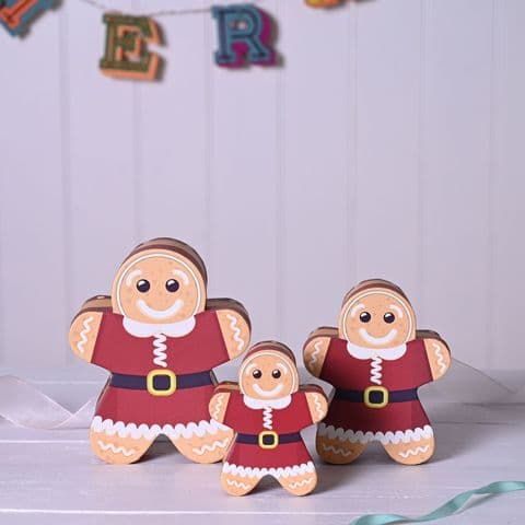 Gingerbread Man Storage Stacking Gift Boxes Set Of 3