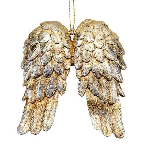 Gold Angel Wings Christmas Tree Decoration Ornament