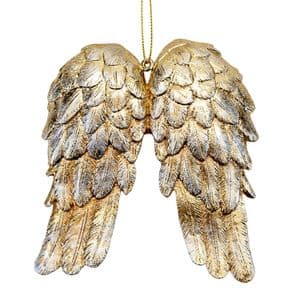 Gold Angel Wings Christmas Tree Decoration Ornament