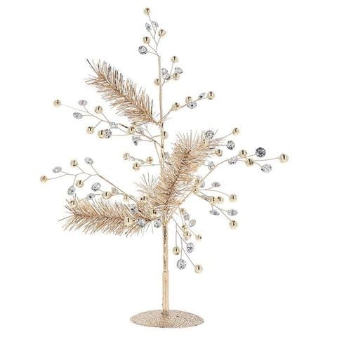 Gold & Diamante Christmas Tree Ornament – 35cm Luxury Festive Decoration
