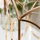 Art Deco style Gold Finish Metal and Glass Luxury Candle Holder Lantern