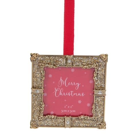 Gold Glitter Mini Photo Frame Christmas Tree Decoration Gift