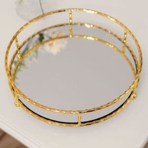 Gold Metal Mirrored Tray