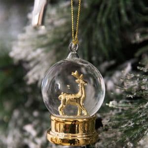 Gold Reindeer Christmas Tree Bauble Decoration Crystal Glass Ball Tree Ornament