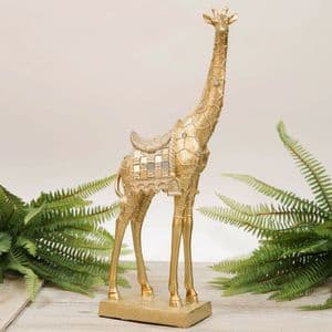 Golden Giraffe Figurine Home Decor Ornament