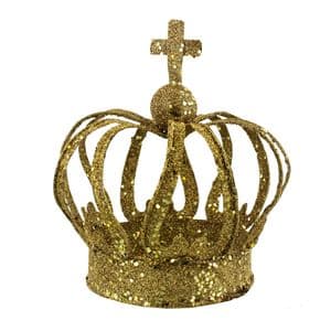 Golden Glitter Crown Christmas Decoration and Centerpiece - Christmas Crown Ornament