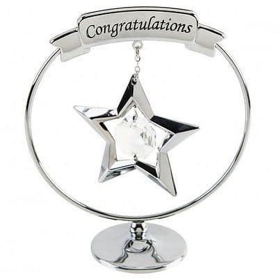 Graduation Cake Topper - Crystocraft 'Congratualtion' ornament for cakes or keepsake Swarovski Crystal Caketopper